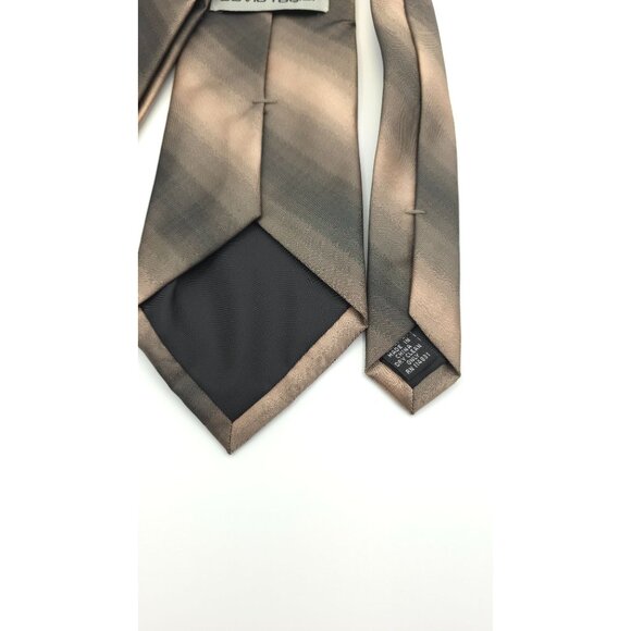 David Taylor Men's Classic Striped Necktie - Shimmering Gold - Picture 3 of 6